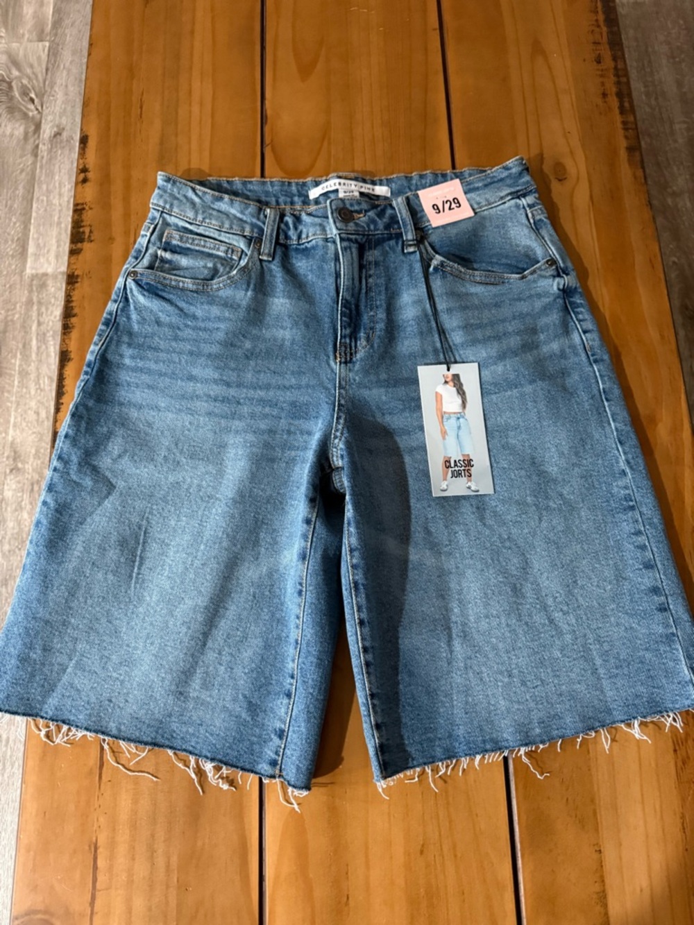 Celebrity Pink Light Blue Denim Jean Shorts